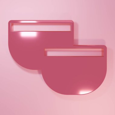 Pembe geleneksel Çin çay töreni ikonu pembe arka planda izole edilmiş. Fincanlı çaydanlık. Minimalizm kavramı. 3 Boyutlu resimleme.