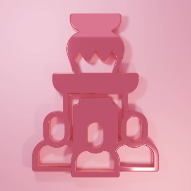 Pink Auction ancient vase icon isolated on pink background. Auction bidding. Sale and buyers. Minimalism concept. 3D render illustration.