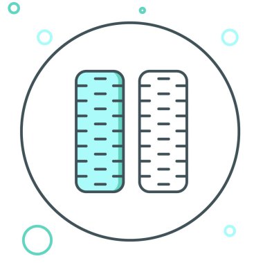 Çizgi Araba Tekerleği simgesi beyaz arkaplanda izole edildi. Renkli taslak konsepti. Vektör.