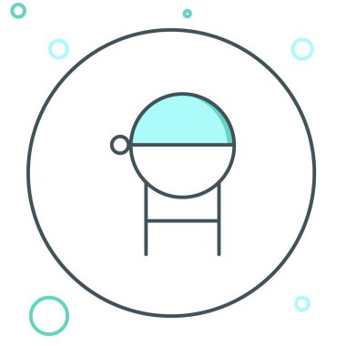 Barbekü ızgara simgesi beyaz arkaplanda izole edildi. Barbekü ızgara partisi. Renkli taslak konsepti. Vektör.