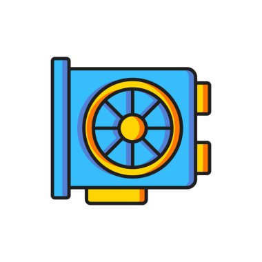 Beyaz arkaplanda izole edilmiş renkli görüntü kartı simgesi. Düz çizgili, gölgeli. Vektör.