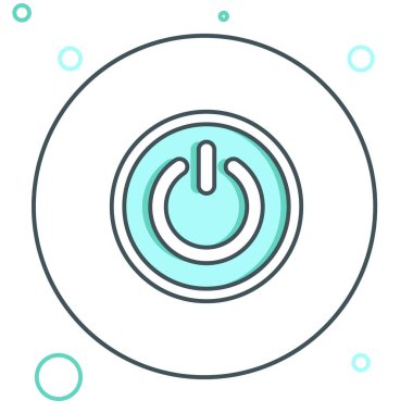 Hat Gücü simgesi beyaz arkaplanda izole edildi. Başlat işareti. Renkli taslak konsepti. Vektör.