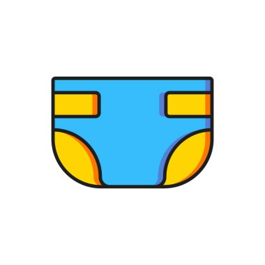 Renkli Bebek emici bez simgesi beyaz arka planda izole edildi. Düz çizgili, gölgeli. Vektör.