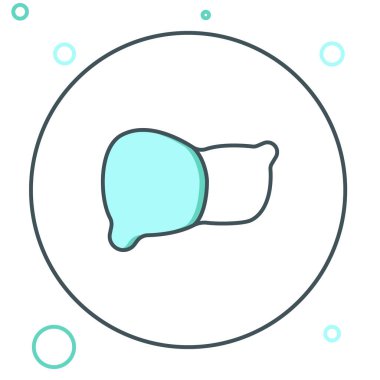 Beyaz arka planda izole edilmiş çizgi insan organı ikonu. Renkli taslak konsepti. Vektör.