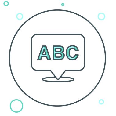 Beyaz arkaplanda satır alfabesi simgesi izole edildi. Renkli taslak konsepti. Vektör.