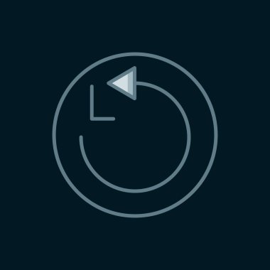 Çizgi Yarıçapı simgesi siyah arkaplanda izole edildi. Düz çizgili, gölgeli. Vektör.