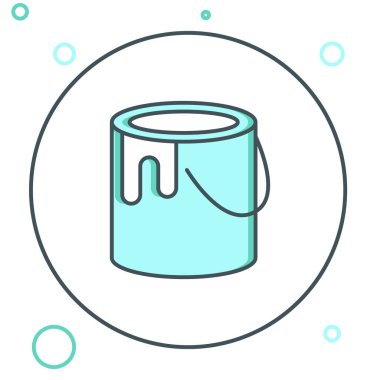 Beyaz arkaplanda çizgi boyası simgesi izole edildi. Renkli taslak konsepti. Vektör.