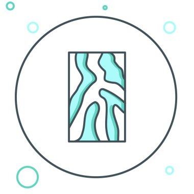 Tahta çizgi kiriş simgesi beyaz arkaplanda izole edildi. Kereste kalası. Renkli taslak konsepti. Vektör.