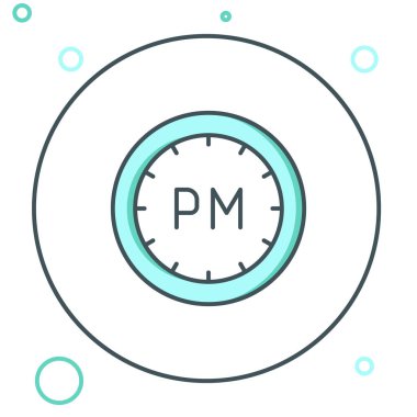 Çizgi Günü simgesi beyaz arkaplanda izole edildi. Zaman sembolü. Renkli taslak konsepti. Vektör.