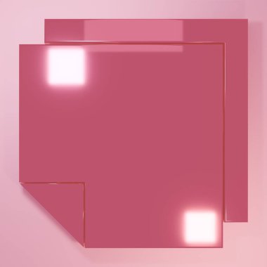 Pembe Post etiket simgesi pembe arkaplanda izole edilmiş. Mesaj veya mesaj için yeri olan yapışkan kasetler. Minimalizm kavramı. 3 Boyutlu resimleme.