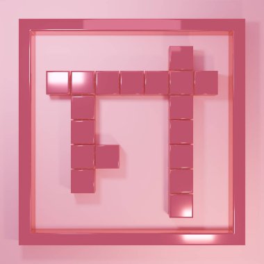 Pembe bingo simgesi pembe arkaplanda izole edilmiş. Amerikan tombala oyunu için piyango biletleri. Minimalizm kavramı. 3 Boyutlu resimleme.