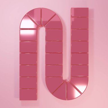 Pembe Masa oyun simgesi pembe arkaplanda izole edildi. Minimalizm kavramı. 3 Boyutlu resimleme.