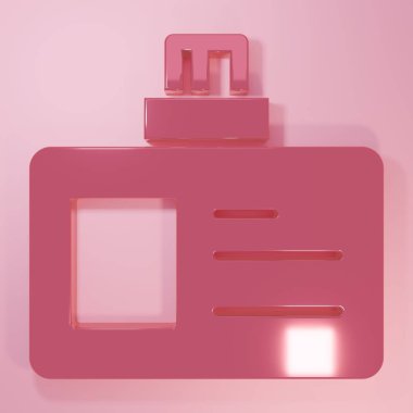 Pembe kimlik tanımlama simgesi pembe arka planda izole edilmiş. Sunum için, şirketin kimliği için, reklam için kullanılabilir. Minimalizm kavramı. 3 Boyutlu resimleme.