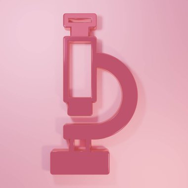 Pembe Molekül simgesi pembe arkaplanda izole edilmiş. Kimya moleküllerinin yapısı, fen öğretmenlerinin yenilikçi eğitim posteri. Minimalizm kavramı. 3 Boyutlu resimleme.