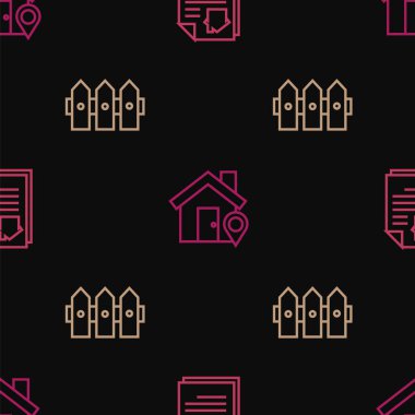 Ev sözleşmesi, bahçe çitleri ahşap ve evi kusursuz. Vektör.