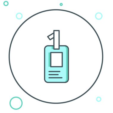 Beyaz arkaplanda çizgi tanımlama simgesi izole edildi. Sunum için, şirketin kimliği için, reklam için kullanılabilir. Renkli taslak konsepti. Vektör.