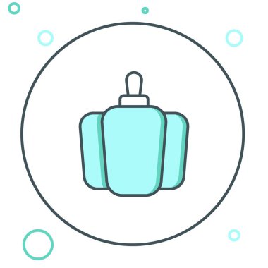 Line Bell biberi ya da tatlı kırmızı biber ikonu beyaz arka planda izole edilmiş. Renkli taslak konsepti. Vektör.