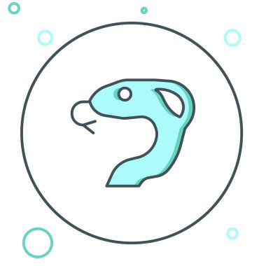 Yılan Çizgisi simgesi beyaz arkaplanda izole edildi. Renkli taslak konsepti. Vektör.