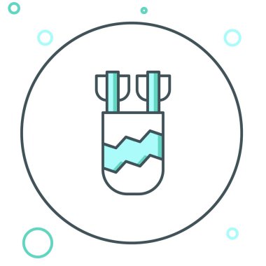 Beyaz arkaplanda ok simgesi olan satır titreşimleri. Renkli taslak konsepti. Vektör.