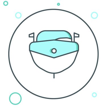 Hız teknesi simgesi beyaz arkaplanda izole edildi. Renkli taslak konsepti. Vektör.