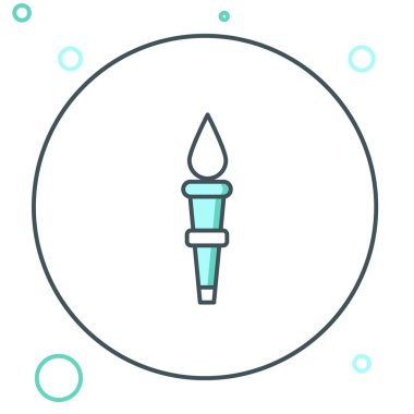 Meşale Hattı simgesi beyaz arkaplanda izole edildi. Sembol ateşi sıcak, alev gücü, alev ve ısı. Renkli taslak konsepti. Vektör.