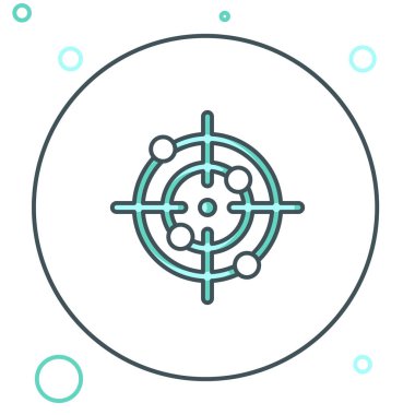 Hat Hedefi spor simgesi beyaz arkaplanda izole edildi. Atış mesafesi ya da atış mesafesi için sayıları olan temiz bir hedef. Renkli taslak konsepti. Vektör.