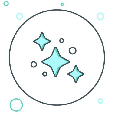 Line Home temizlik hizmeti konsepti simgesi beyaz arkaplanda izole edildi. Bina ve ev. Renkli taslak konsepti. Vektör.