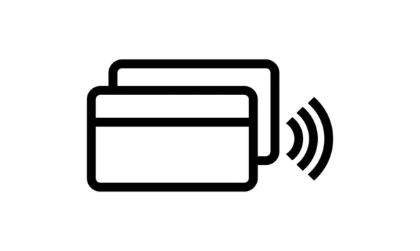 Das Symbol Für Kontaktlose Zahlung Mit Kreditkarte Schwarz Nfc Zeichen — Stockvektor