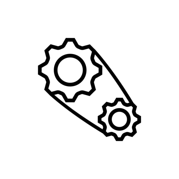 Setting Gears Icon Black Vector Isolated White Background Eps — Stock Vector