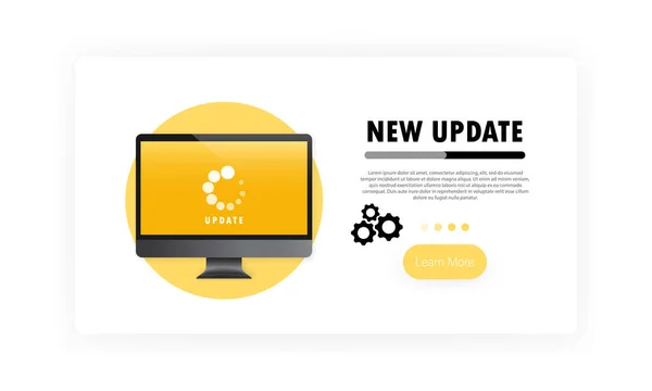 Nova Atualização Para Banner Computador Atualização Software Sistema Conceito Atualização — Vetor de Stock