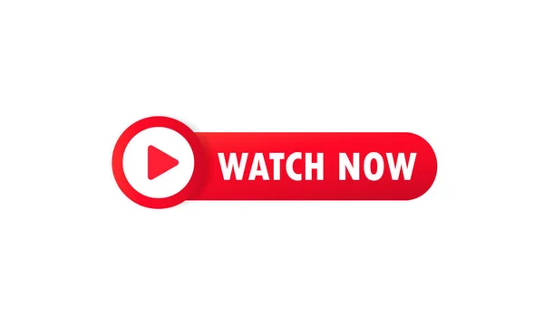 İzle şimdi düğme. Web sitesi, medya oyuncusu, afiş ve uygulama için. İzole edilmiş beyaz arkaplanda vektör. EPS 10.