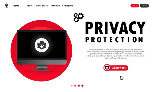 Προστασία Προσωπικών Δεδομένων Στο Banner Του Υπολογιστή Εμπιστευτική Διαδικασία Εργασίας — Διανυσματικό Αρχείο