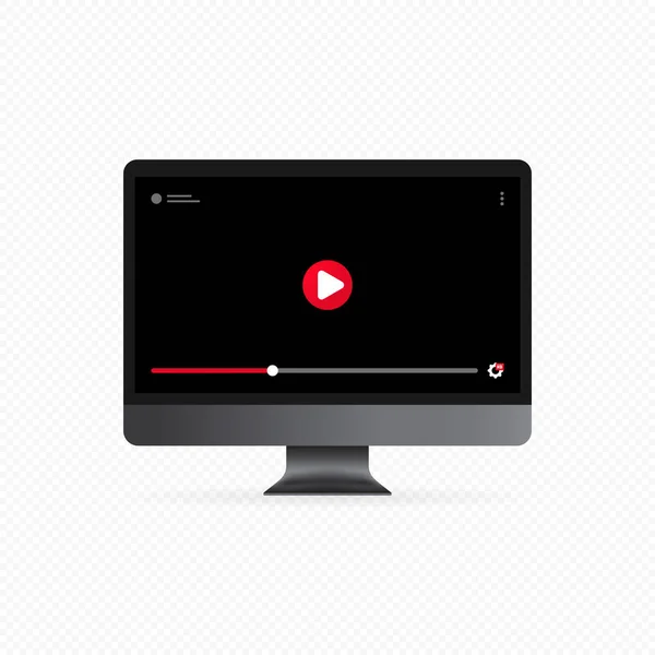 Βλέποντας Βίντεο Στην Ιδέα Του Υπολογιστή Μεταδίδω Βίντεο Στο Διαδίκτυο — Διανυσματικό Αρχείο