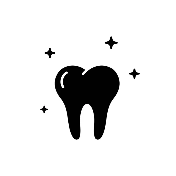 Піктограма Зуба Чорним Рот Стоматологія Концепція Догляду Зубами Вектор Eps — стоковий вектор
