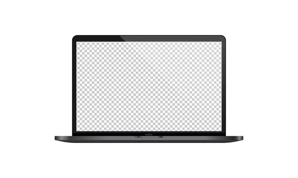 Ilustração Realista Exposição Portátil Monitor Branco Transparente Tela Vector Eps — Vetor de Stock