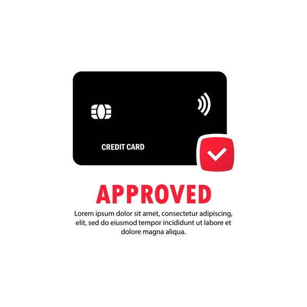 Icône Carte Crédit Paiement Approuvée Concept Une Opération Paiement Bancaire — Image vectorielle