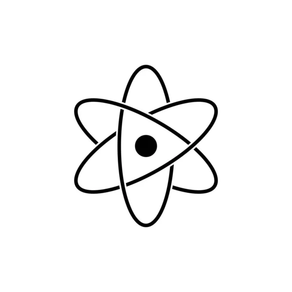 Икона Атома Черном Молекулярный Знак Научная Концепция Вектор Изолированном Белом — стоковый вектор