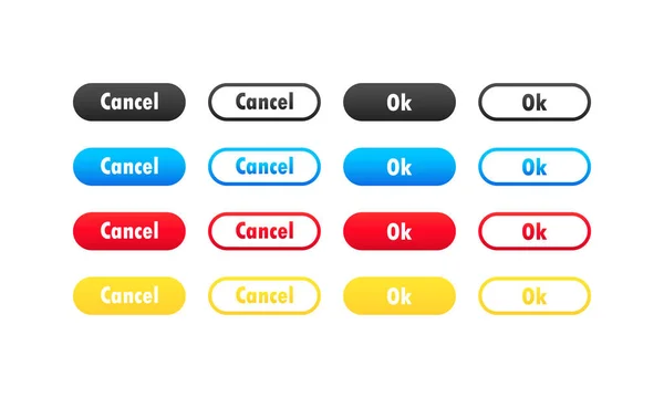Annuler Les Boutons Boutons Avec Symboles Pour Web Design Vecteur — Image vectorielle