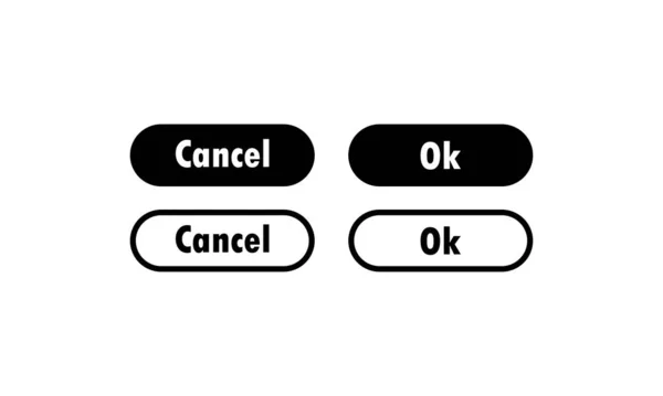 Cancel Buttons Black Buttons Symbols Web Design Vector Isolated White — Stock Vector