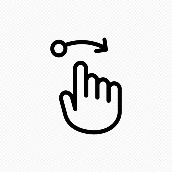 Hand Cursor Touch Screen Gestures Icon Swipe Right Icon Vector — Stock Vector