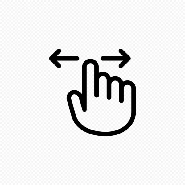 Hand Cursor Touch Screen Gestures Icon Swipe Left Right Icon — Stock Vector