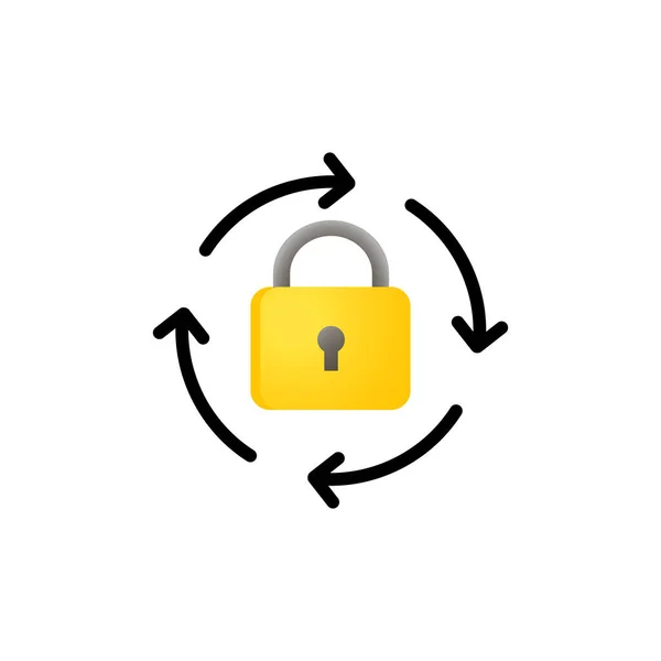 Verrouiller Icône Rechargement Flèches Rotation Avec Icône Contour Verrouillage Mettre — Image vectorielle