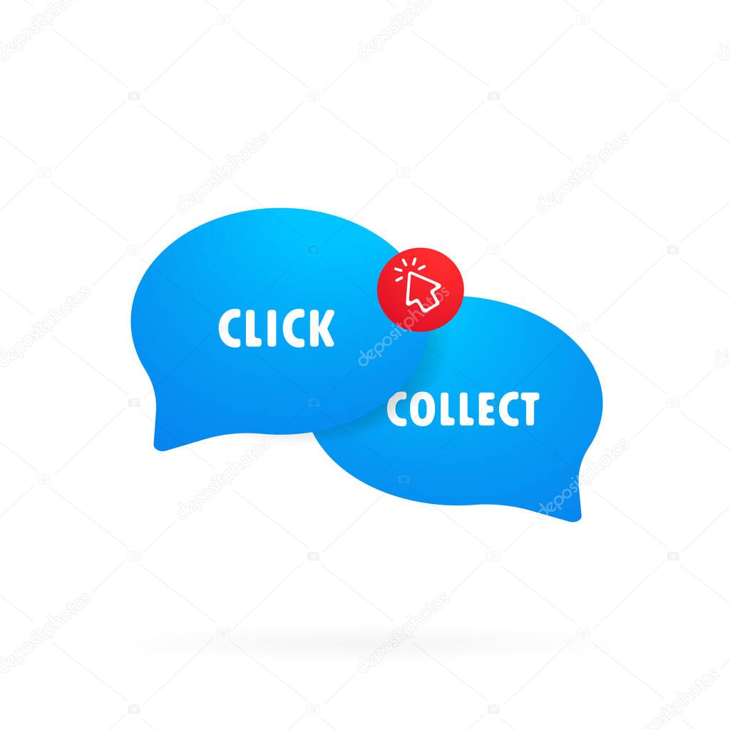 Click and collect vector sign. Vector illustration.