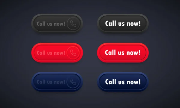 Позвоните Нам Сейчас Кнопка Шаблон Номера Телефона Сайтов Вектор Изолированном — стоковый вектор