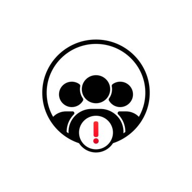 Ünlem işaretli bir yönetim simgesi. İzole edilmiş beyaz arkaplanda vektör. EPS 10.