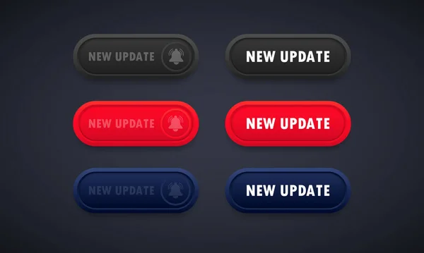 Neue Update Schaltfläche Gesetzt Für Computer Handy App Website Vektor — Stockvektor