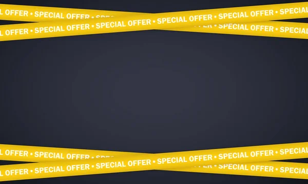 Banner Oferta Especial Desenho Fita Polícia Vetor Fundo Isolado Eps — Vetor de Stock