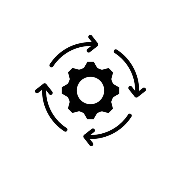 Workflow Icoon Het Zwart Vector Geïsoleerde Witte Achtergrond Eps — Stockvector