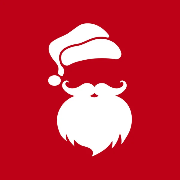 Święty Mikołaj z brodą i kapeluszem. Koncepcja Bożego Narodzenia i Nowego Roku. Wektor na odosobnionym tle. EPS 10 — Wektor stockowy