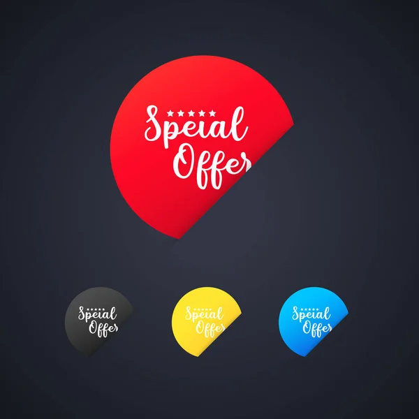 Offerta Speciale Set Adesivi Grafica Web Design Vettore Sfondo Isolato — Vettoriale Stock